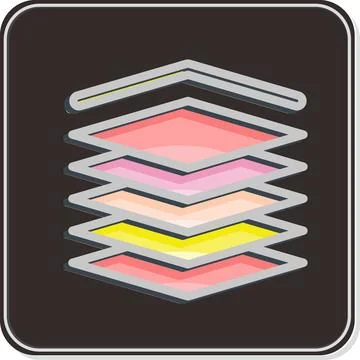 Icon Multilayers. related to Machine Learning symbol. Comic Style. simple d.. 库存插图