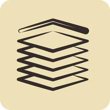 Icon Multilayers. related to Machine Learning symbol. hand drawn style. sim.. イラスト素材