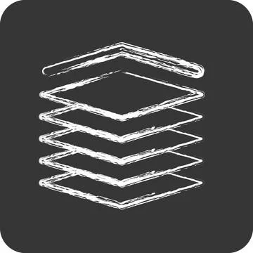 Icon Multilayers. related to Machine Learning symbol. chalk Style. simple d.. Illustrazione stock