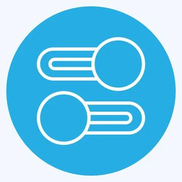 Icon Multiple Switches. suitable for web interface symbol. blue eyes style. s Stock Illustration