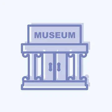 Icon Museum Building II - Two Tone Style - Simple illustration, Good for Prin Ilustración de archivo