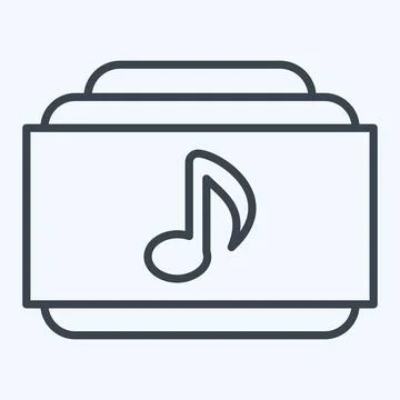 Icon Music Folder. related to Instruments symbol. line style. design editable イラスト素材