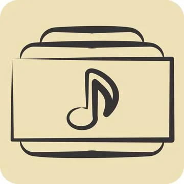 Icon Music Folder. related to Instruments symbol. hand drawn style. design .. Illustrazione stock