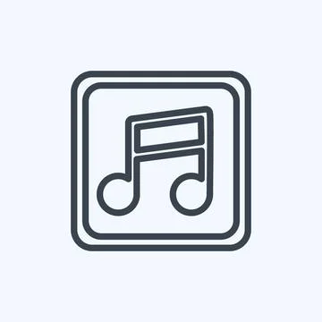 Icon Music Player. suitable for Web Interface symbol. line style. simple desi Illustrazione stock