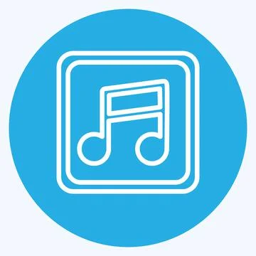 Icon Music Player. suitable for Web Interface symbol. blue eyes style. simple Stock Illustration