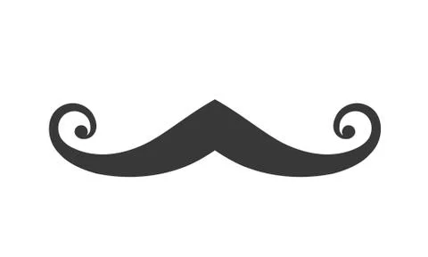 Icon of Mustache on White Stock Illustration