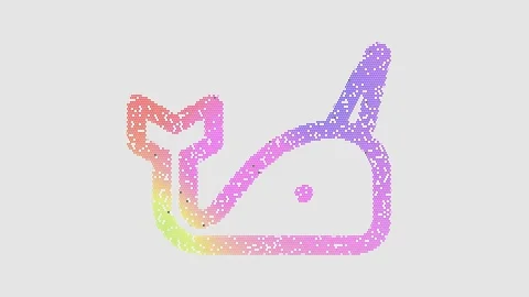Icon narwhal is made up of LED square shapes that shimmer and flicker. There are Stock Footage 298145707