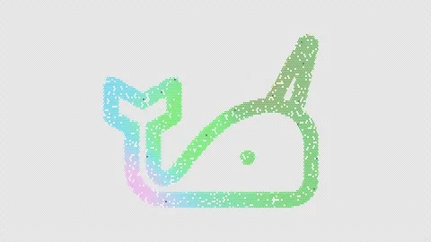Icon narwhal is made up of LED square shapes that shimmer and flicker. There are Video stock 298152836