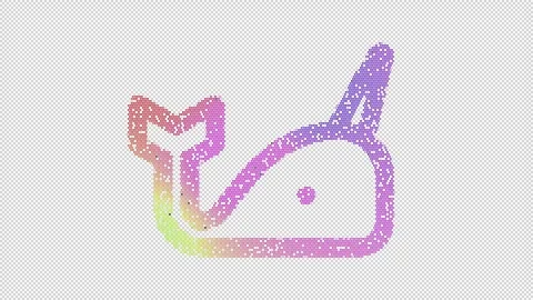 Icon narwhal is made up of LED square shapes that shimmer and flicker. There are Stock Footage 298155988
