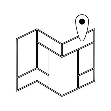 Icon of navigation map scheme Stock Illustration