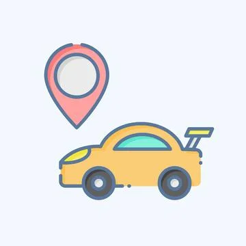Icon Navigation. related to Racing symbol. doodle style. simple design edit.. Ilustración de archivo