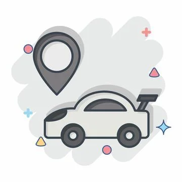 Icon Navigation. related to Racing symbol. comic style. simple design edita.. 库存插图