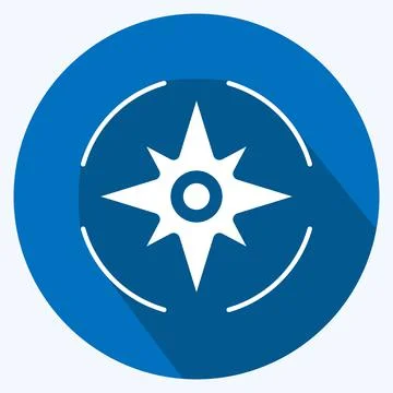 Icon Navigation. suitable for Startup symbol. long shadow style. simple desig Illustrazione stock