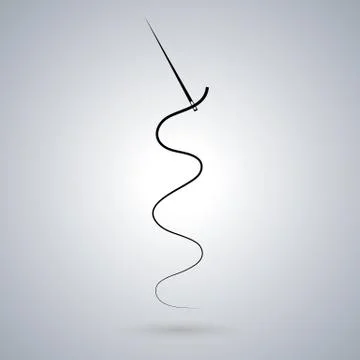 Icon needle and thread, vector illustration. 스톡 일러스트