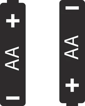 The icon of the negative charge of the AA battery. Stock Illustration