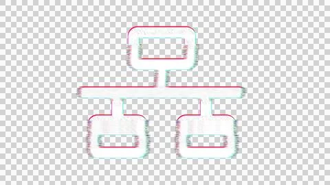 Icon network wired is distorted. Glitch. Noise, chromatic aberration, geometric イラスト素材