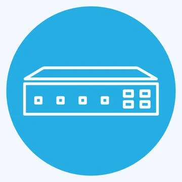 Icon Networking Switch - Blue Eyes Style,Simple illustration,Editable stroke Stock Illustration