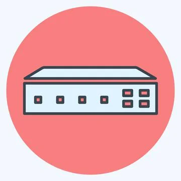 Icon Networking Switch - Color Mate Style,Simple illustration,Editable stroke Stock Illustration