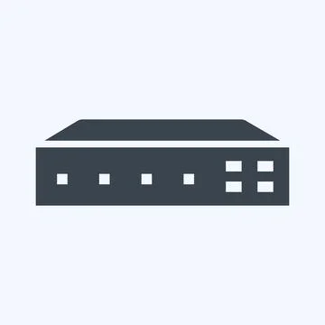 Icon Networking Switch - Glyph Style,Simple illustration,Editable stroke Stock Illustration