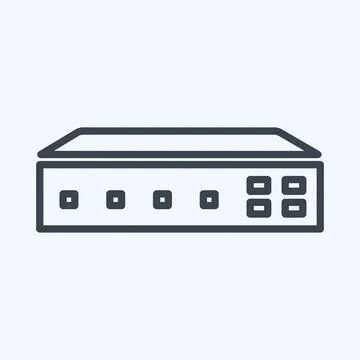 Icon Networking Switch - Line Style,Simple illustration,Editable stroke Stock Illustration
