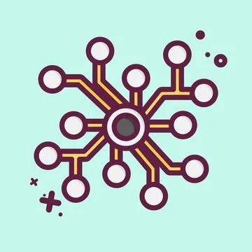 Icon Neural Network. related to Machine Learning symbol. MBE style. simple .. Stock Illustration