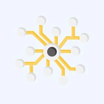 Icon Neural Network. related to Machine Learning symbol. flat style. simple.. イラスト素材