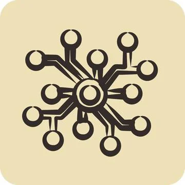 Icon Neural Network. related to Machine Learning symbol. hand drawn style. .. Stock Illustration