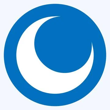 Icon New Moon - Long Shadow Style - Simple illustration Stock Illustration