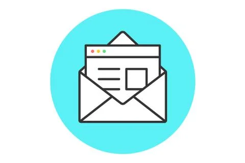 Icon of new open mail envelope Stock Illustration