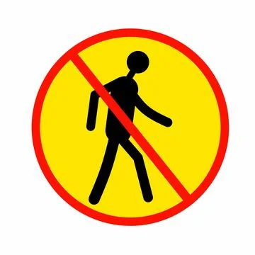 Icon No access is permitted for pedestrians to enter without permission Stock Illustration