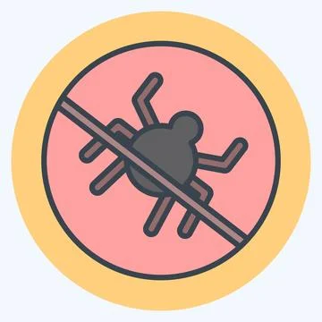 Icon No Bugs. related to Bedding symbol. color mate style. design editable Stock Illustration