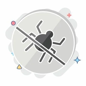 Icon No Bugs. related to Bedding symbol. comic style. design editable Stock Illustration
