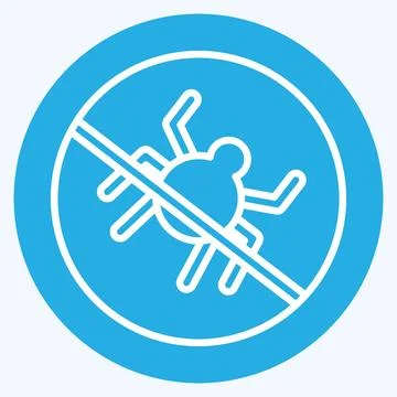 Icon No Bugs. related to Bedding symbol. blue eyes style. design editable Stock Illustration