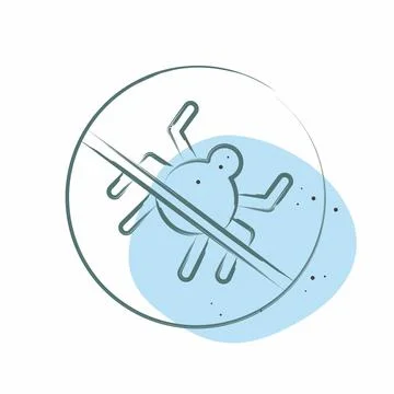Icon No Bugs. related to Bedding symbol. Color Spot Style. design editable Stock Illustration