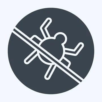 Icon No Bugs. related to Bedding symbol. glyph style. design editable Stock Illustration