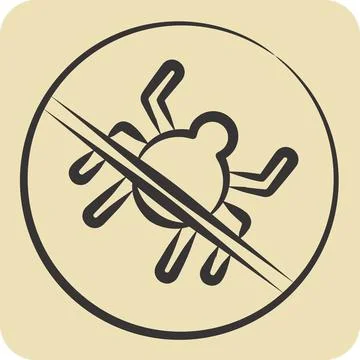 Icon No Bugs. related to Bedding symbol. hand drawn style. design editable Stock Illustration