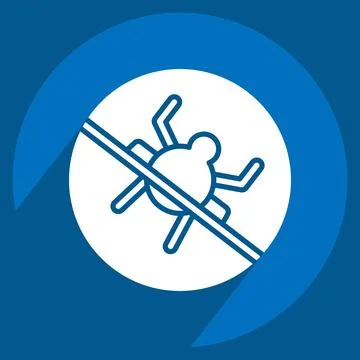 Icon No Bugs. related to Bedding symbol. long shadow style. design editable Stock Illustration