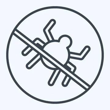 Icon No Bugs. related to Bedding symbol. line style. design editable Stock Illustration