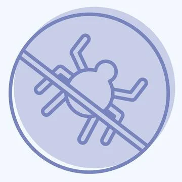 Icon No Bugs. related to Bedding symbol. two tone style. design editable Stock Illustration