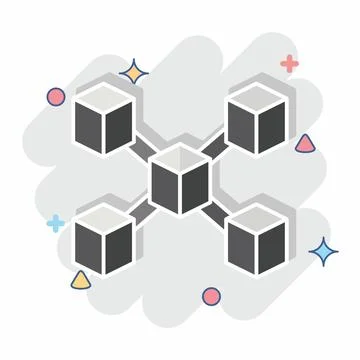 Icon Node. related to Cryptocurrency symbol. comic style Stock Illustration