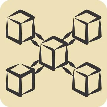 Icon Node. related to Cryptocurrency symbol. hand drawn style イラスト素材