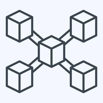 Icon Node. related to Cryptocurrency symbol. line style Illustrazione stock