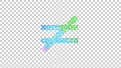 Icon not equal is made up of LED square shapes. There are bright diodes and Illustrazione stock