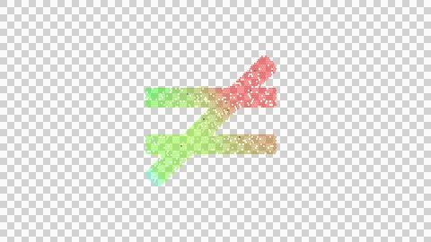 Icon not equal is made up of LED square shapes. There are bright diodes and Illustrazione stock