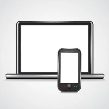 Icon Notebook, and Mobile Phone.Vector Stock Illustration