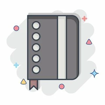 Icon Notebook. related to Post Office symbol. comic style. simple design ed.. Illustration