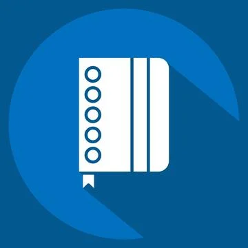 Icon Notebook. related to Post Office symbol. long shadow style. simple des.. Illustration