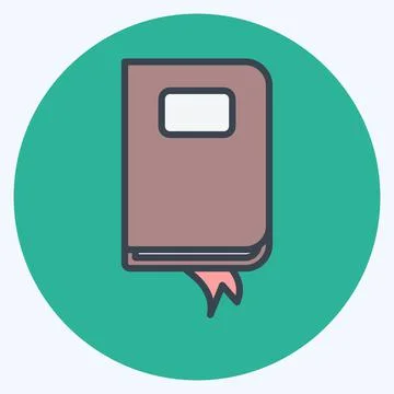 Icon Notebook. suitable for Web Interface symbol. color mate style. simple de Illustrazione stock