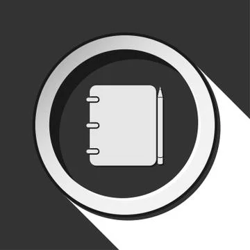 Icon - notepad with pencil and shadow Stock Illustration