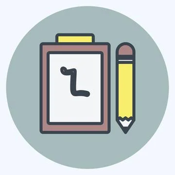 Icon Notepad. suitable for Web Interface symbol. color mate style. simple des Stock Illustration